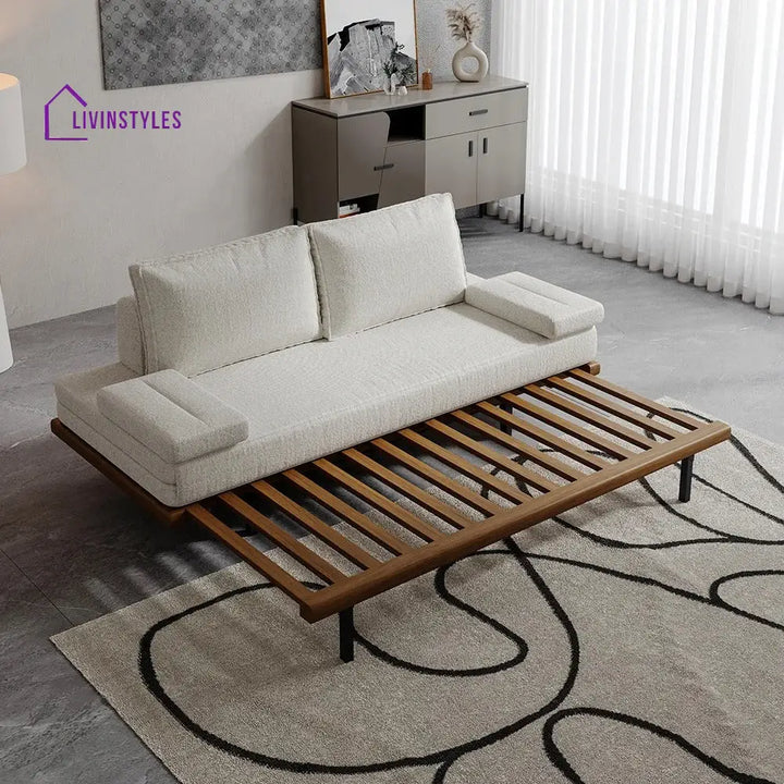 Naysa Solid Wood Sofa Come Bed for Living Room