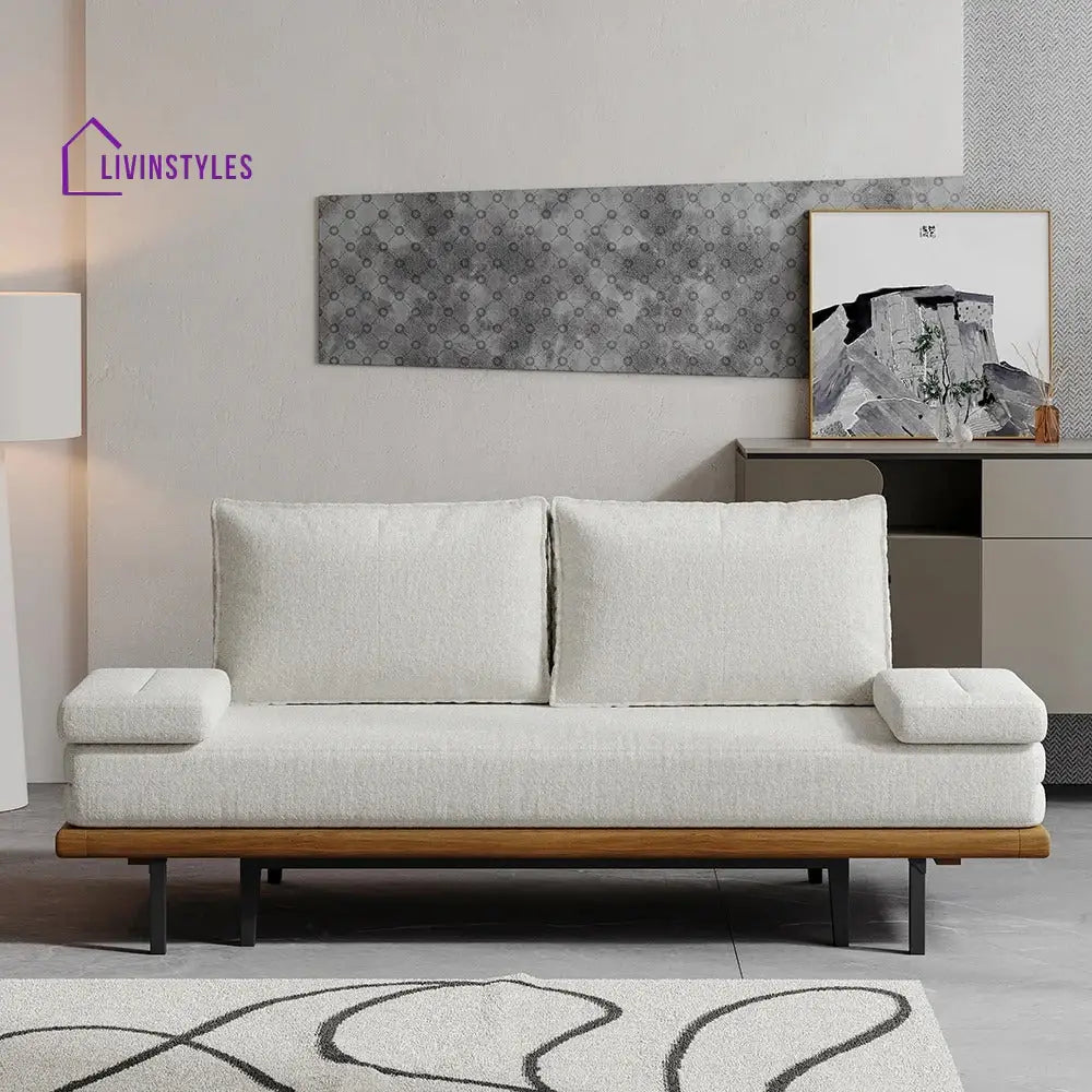 Naysa Solid Wood Sofa Come Bed for Living Room