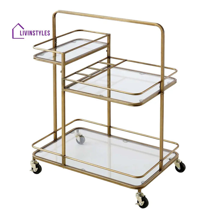 Clementine Antique Brass Effect Drink Trolley Islands & Trolleys