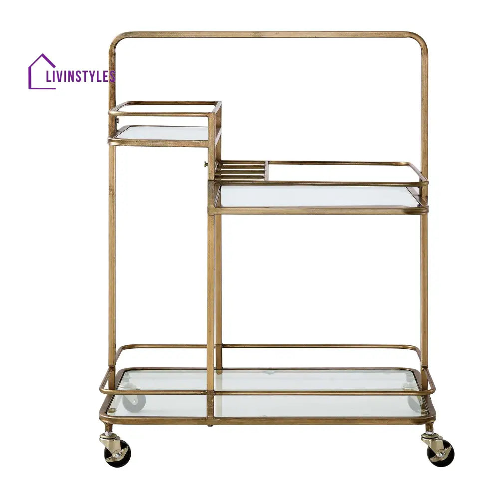 Clementine Antique Brass Effect Drink Trolley Islands & Trolleys