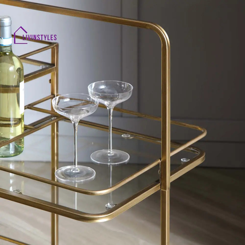 Clementine Antique Brass Effect Drink Trolley Islands & Trolleys