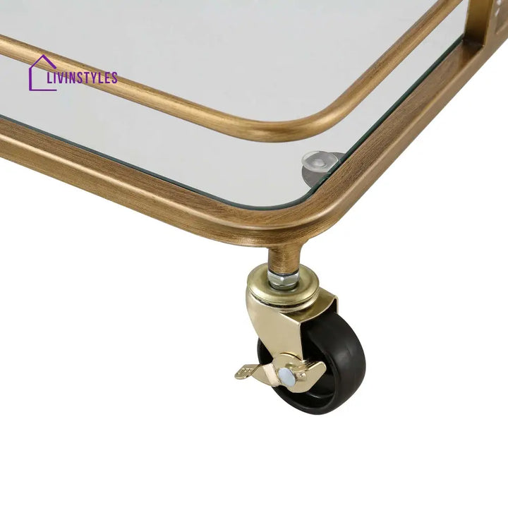 Clementine Antique Brass Effect Drink Trolley Islands & Trolleys