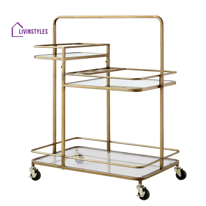 Clementine Antique Brass Effect Drink Trolley Islands & Trolleys