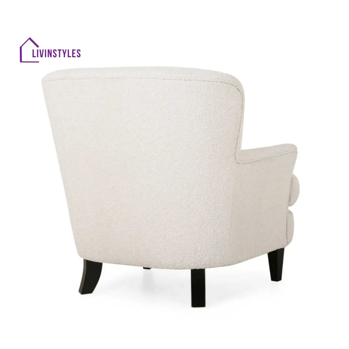 Naysha Solid Wood and Fabric Arm Chair | Living Room Chair | Lounge Chair