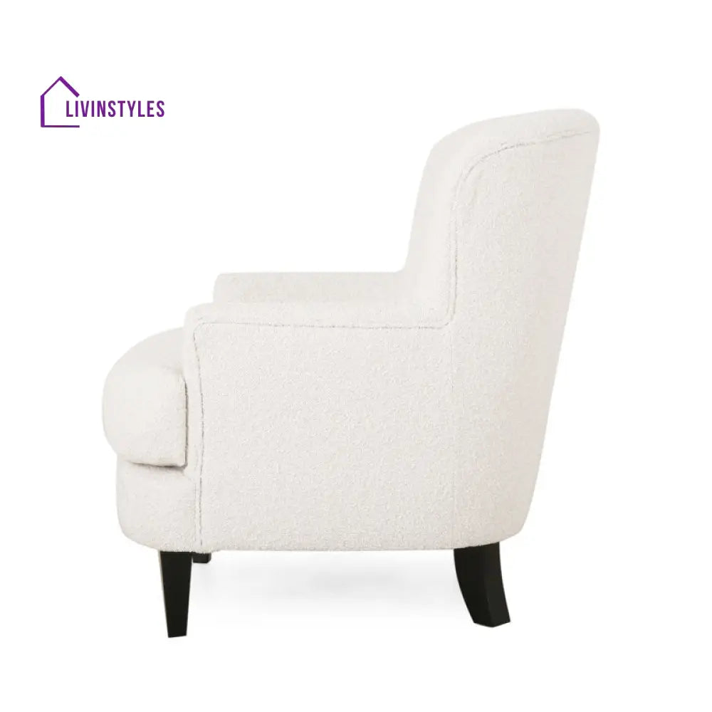 Naysha Solid Wood and Fabric Arm Chair | Living Room Chair | Lounge Chair