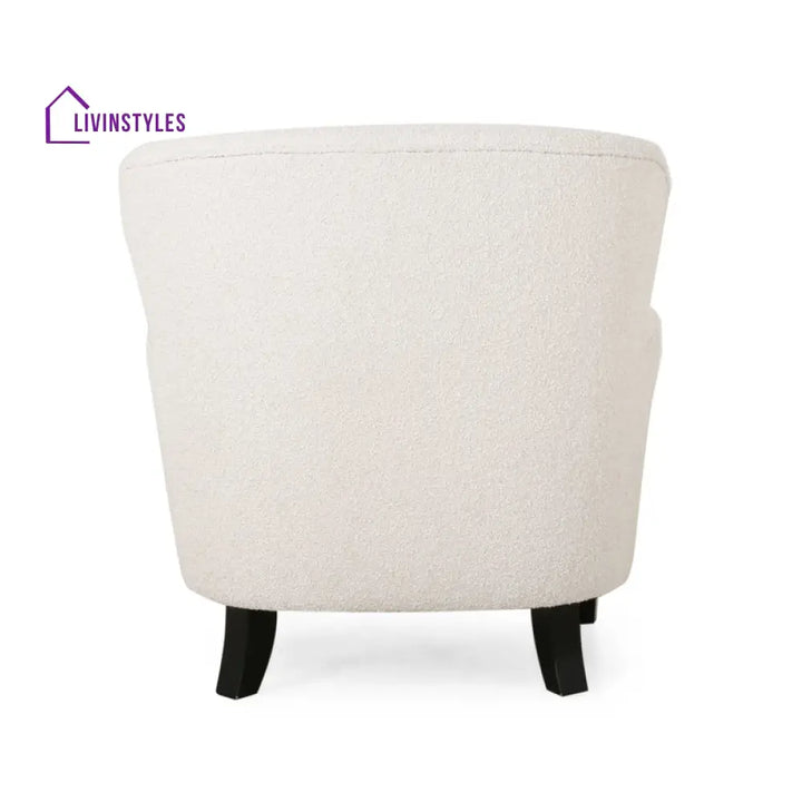 Naysha Solid Wood and Fabric Arm Chair | Living Room Chair | Lounge Chair