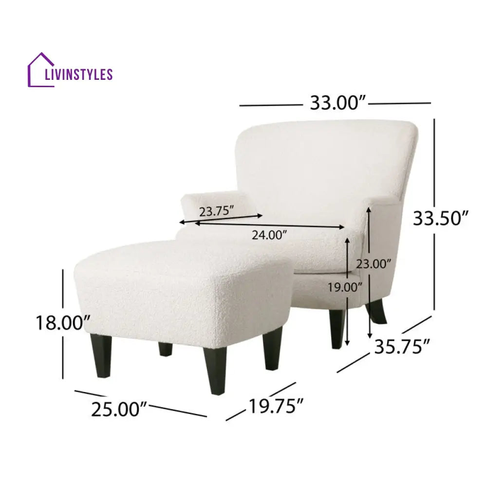 Naysha Solid Wood and Fabric Arm Chair | Living Room Chair | Lounge Chair