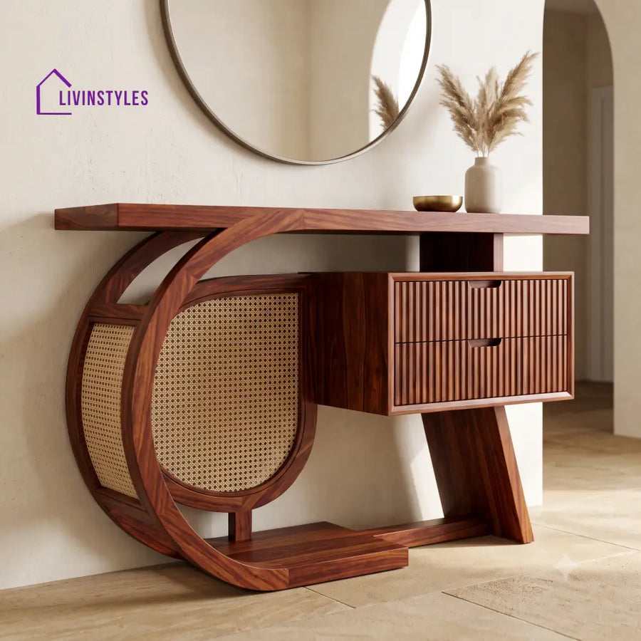 Nazaire Premium Wooden Console Table for Living Room | Entryway Table