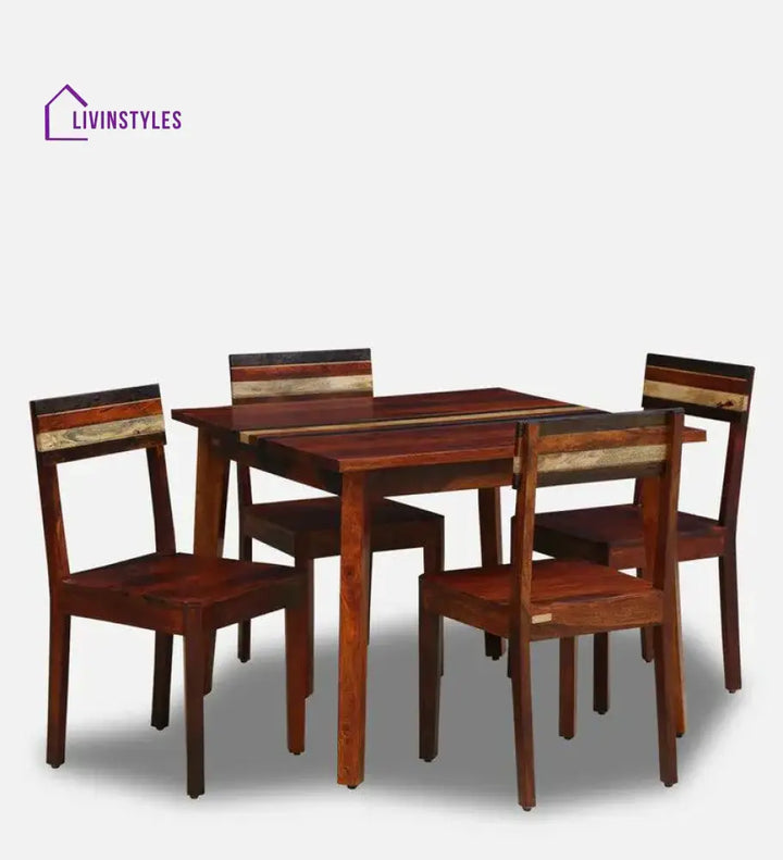 Nazar Sheesham Wood 4 Seater Dining Set In Honey Finish dining set