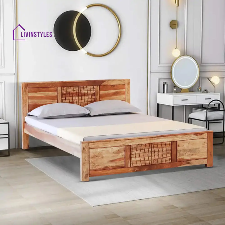 Harmonia Solid Wood Contemporary Beds Queen / Natural Bed without storage
