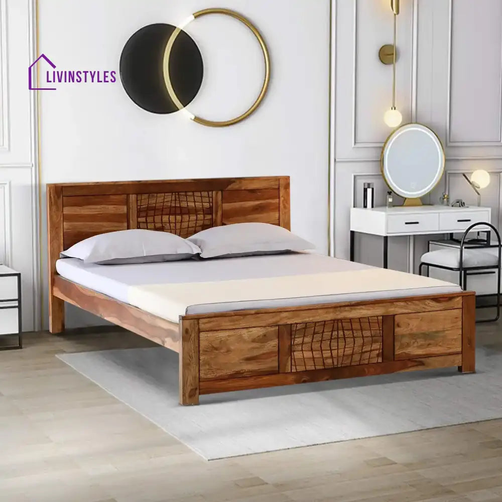 Harmonia Solid Wood Contemporary Beds Queen / Teak Bed without storage