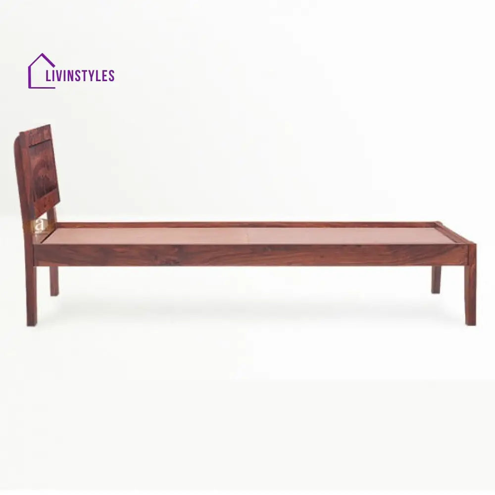 Neeraj Solid Sheesham Wood Handmade Modern Single bed (Honey)