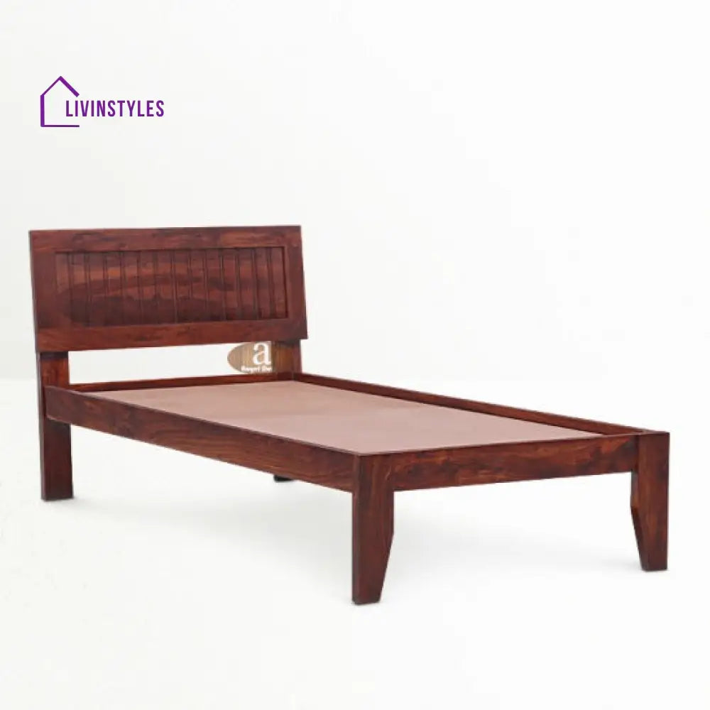 Neeraj Solid Sheesham Wood Handmade Modern Single bed (Honey)