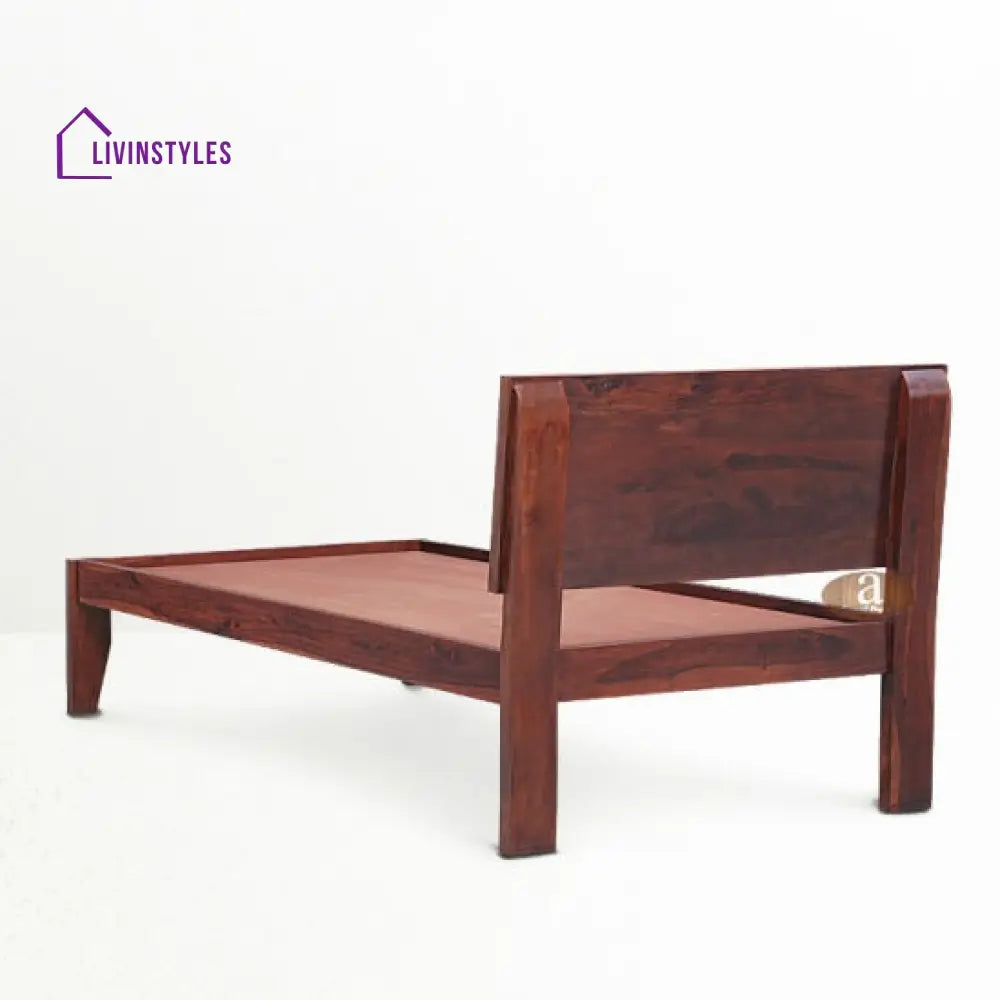 Neeraj Solid Sheesham Wood Handmade Modern Single bed (Honey)
