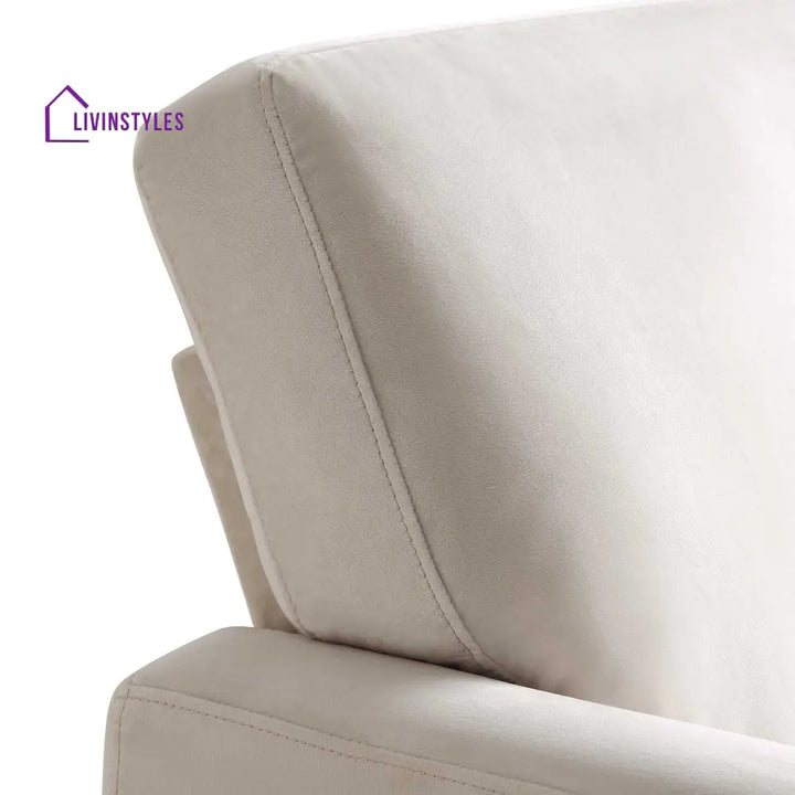 Brigette Beige Velvet Armchair with Antique Brass Castor Legs Armchairs