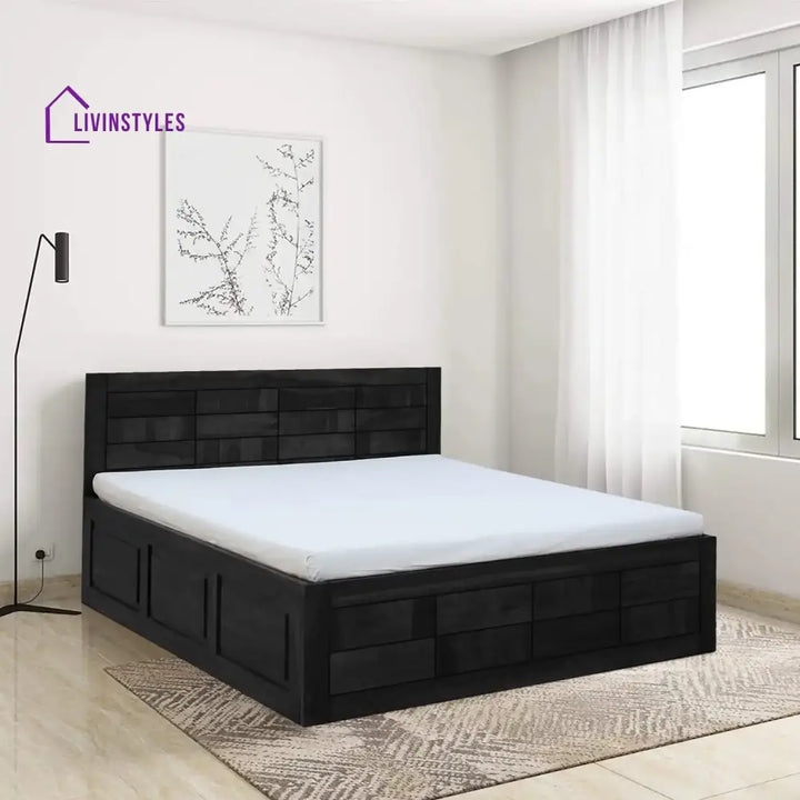 Ultra Solid Wood Storage Beds Queen / Walnut Bedroom Furniture Sets