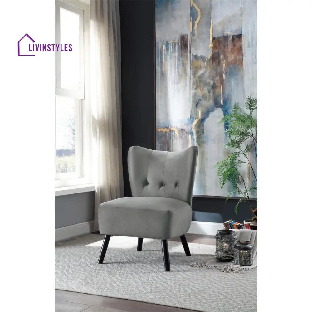 Nehal Solid Wood and Fabric Arm Chair | Living Room Chair | Lounge Chair