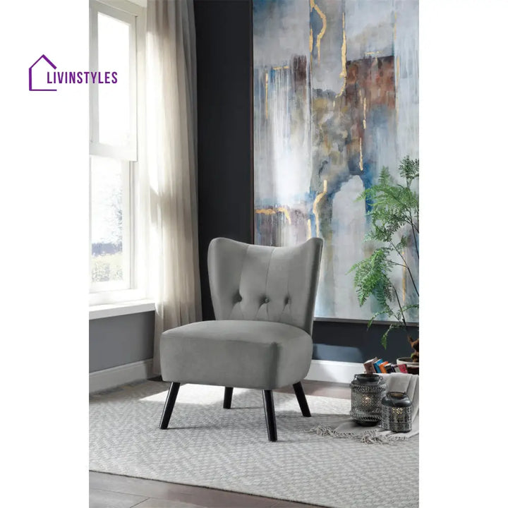 Nehal Solid Wood and Fabric Arm Chair | Living Room Chair | Lounge Chair