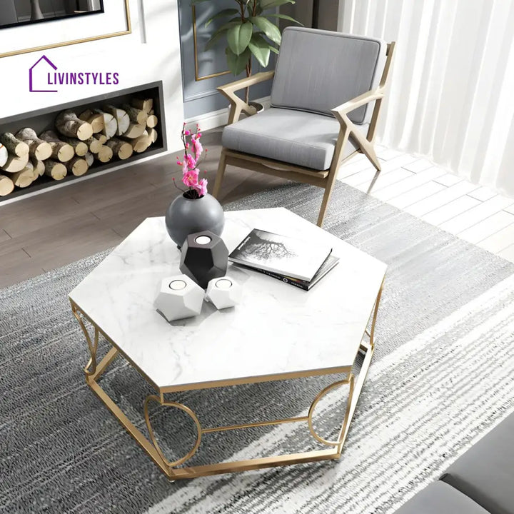 Neil Stainless Steel Frame Coffee Table for Living Room