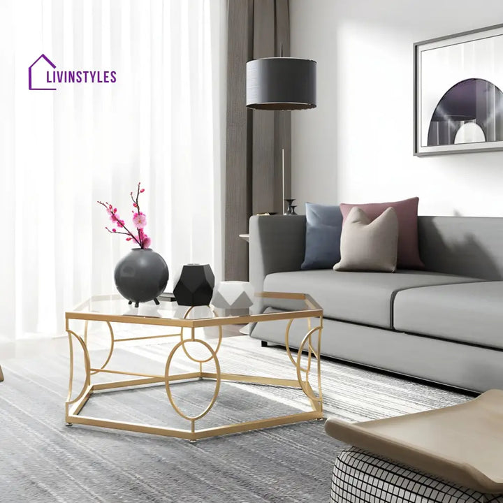 Neil Stainless Steel Frame Coffee Table for Living Room
