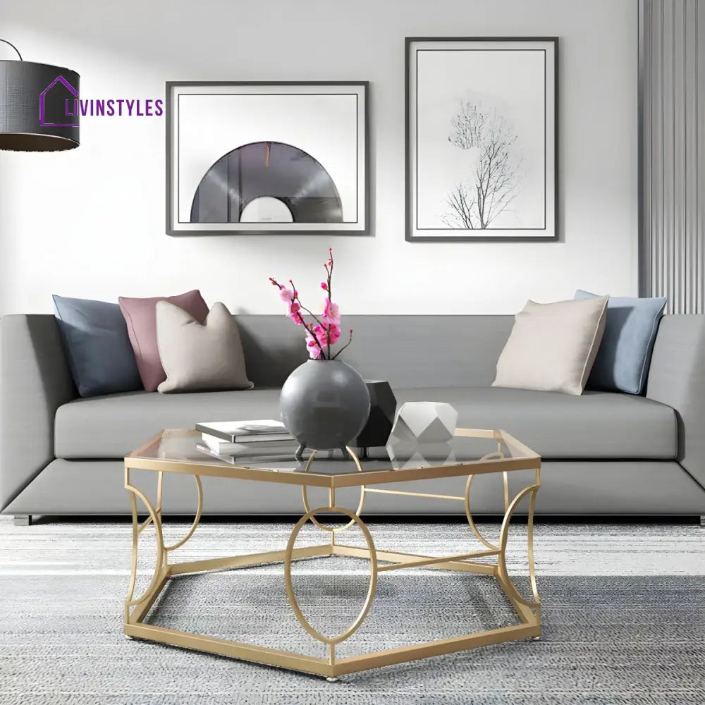 Neil Stainless Steel Frame Coffee Table for Living Room