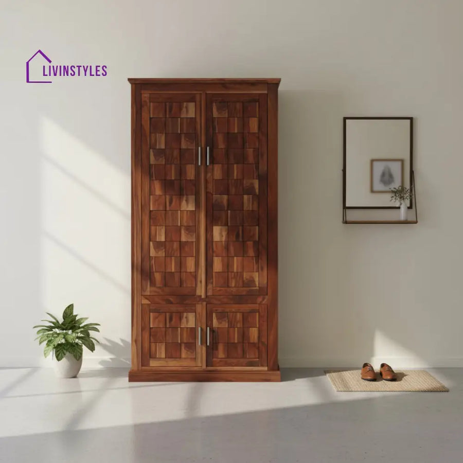 Nerea 2 door sheesham wood wardrobe Honey