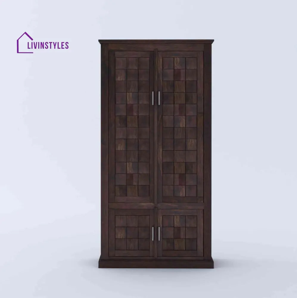 Nerea 2 door sheesham wood wardrobe Walnut