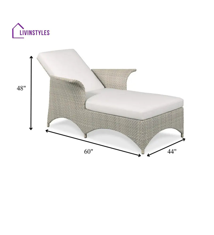 Neri Outdoor Swimming Poolside Lounger (Cream) - Loungers