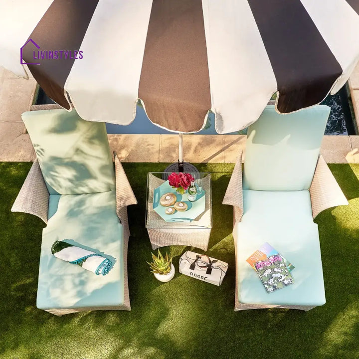 Neri Outdoor Swimming Poolside Lounger (Cream) - Loungers