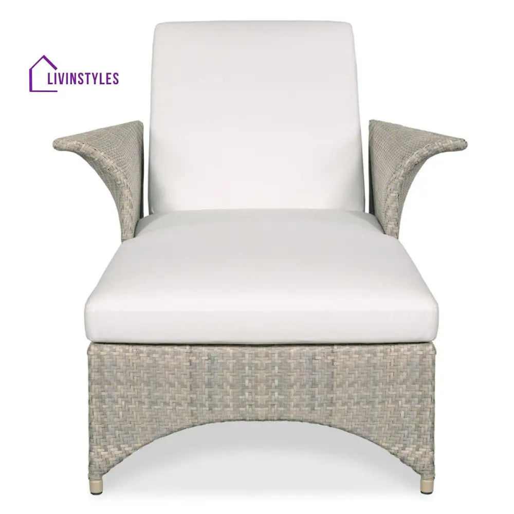 Neri Outdoor Swimming Poolside Lounger (Cream) - Loungers