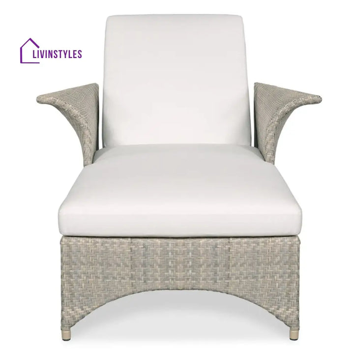 Neri Outdoor Swimming Poolside Lounger (Cream) - Loungers