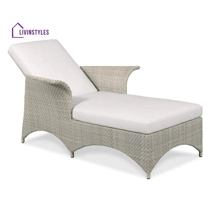 Neri Outdoor Swimming Poolside Lounger (Cream) - Loungers