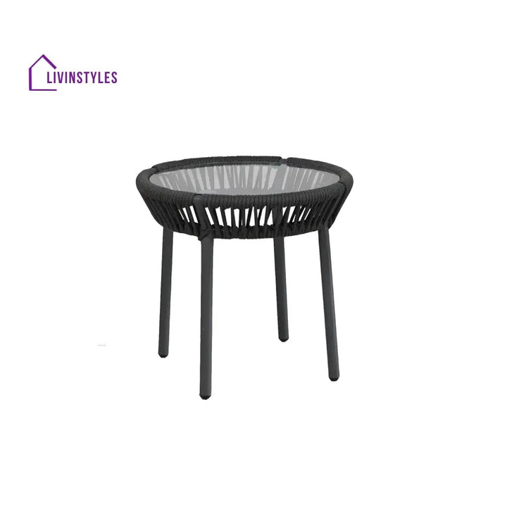 Nerida Outdoor Rope Patio Set with Glass Top Table - Patio Set