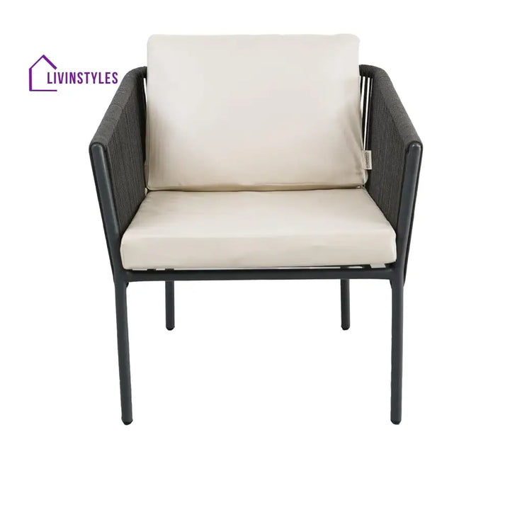Nerida Outdoor Rope Patio Set with Glass Top Table - Patio Set