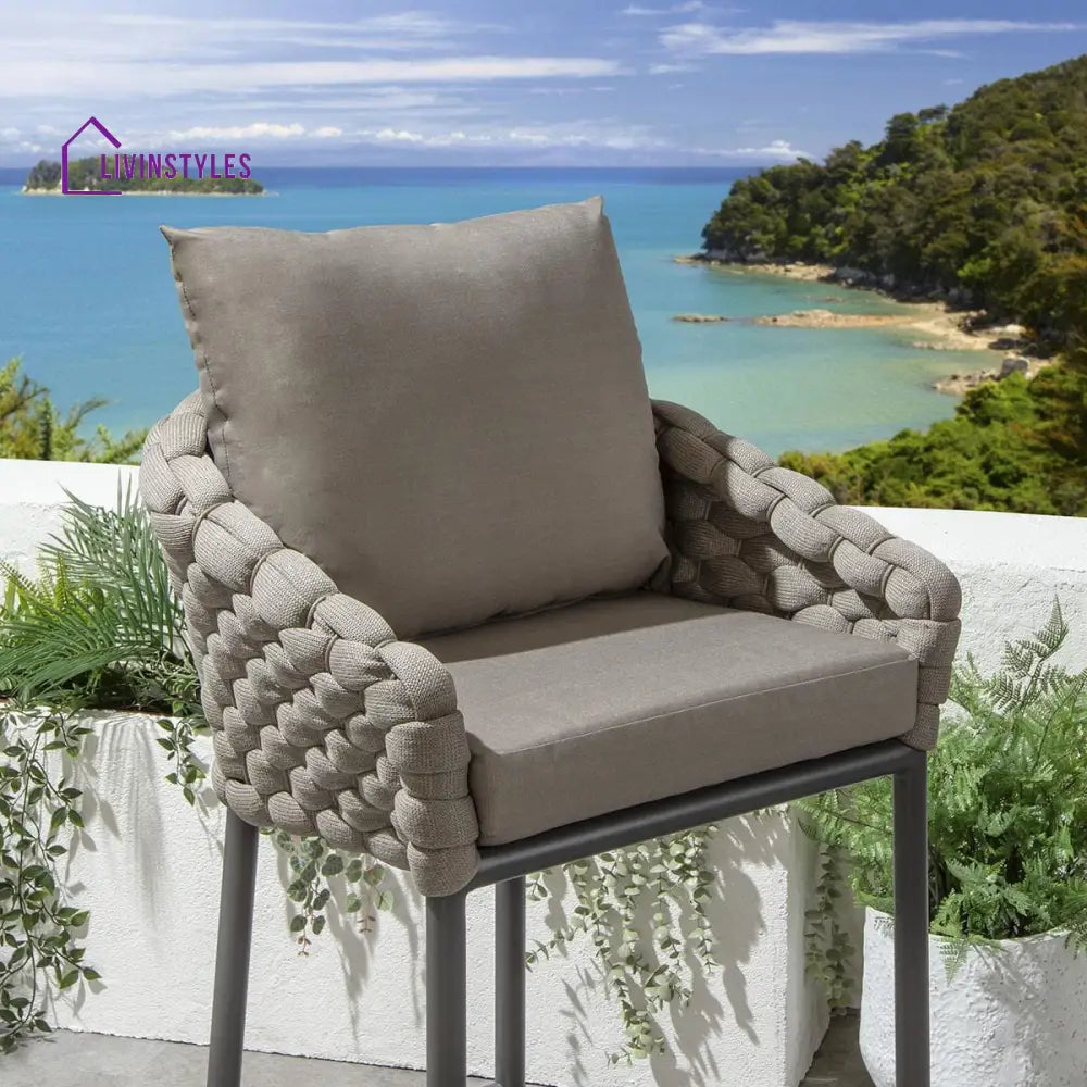 Nero Outdoor Patio Bar Chair 4 Chairs For Balcony Braided & Rope - Bar Sets