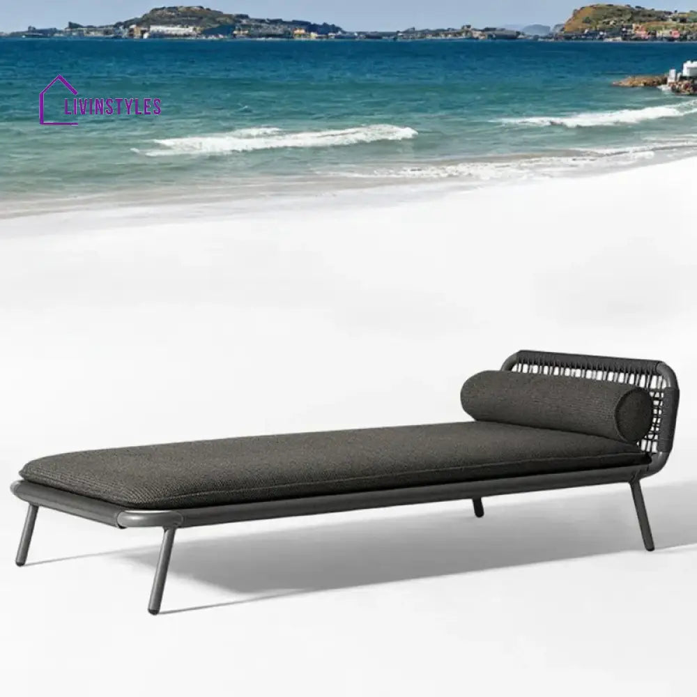 Nery Outdoor Swimming Poolside Lounger (GREY) Braided & Rope - Loungers