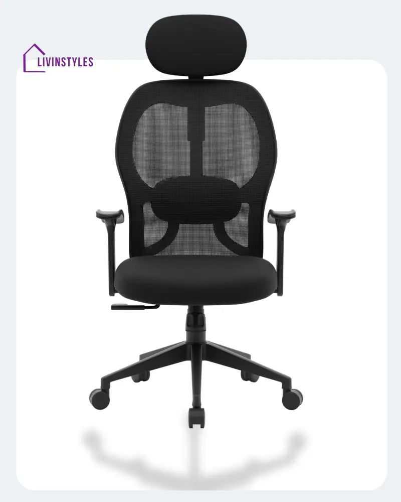 New York Go High Back Mesh Office Chair Black Efficient Chairs