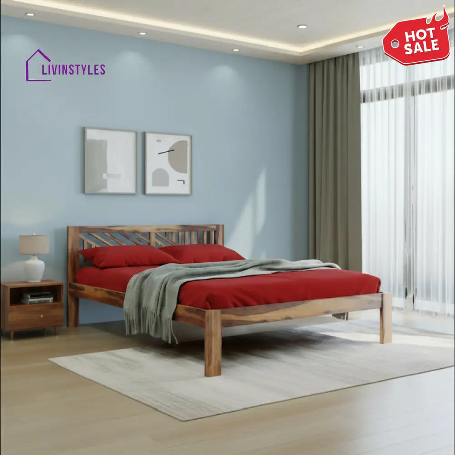 Ngan Bed in Sheesham wood - Non Storage