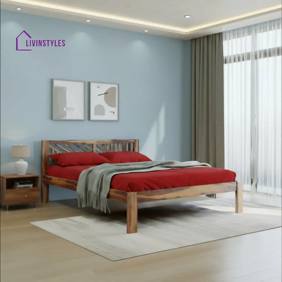 Ngan Bed in Sheesham wood - Non Storage