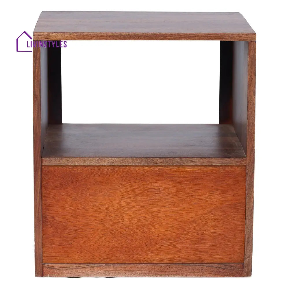 Ngon Sheesham Bedside Table with Single Drawer