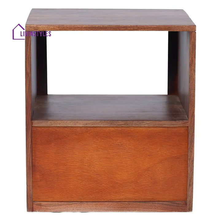 Ngon Sheesham Bedside Table with Single Drawer