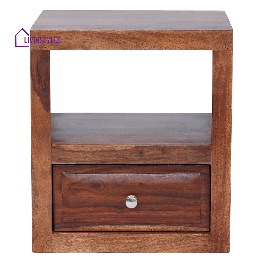 Ngon Sheesham Bedside Table with Single Drawer