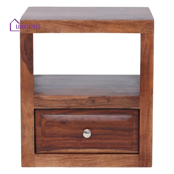 Ngon Sheesham Bedside Table with Single Drawer