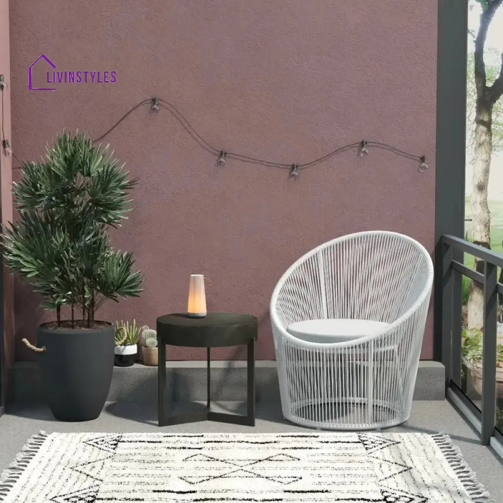 Nibo Outdoor Patio Seating Single Chair (White) - Coffee Table Sets