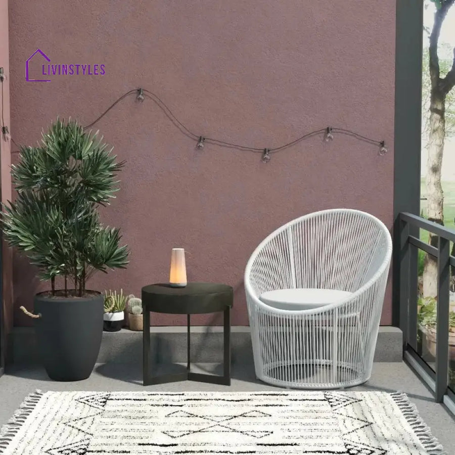 Nibo Outdoor Patio Seating Single Chair (White) - Coffee Table Sets