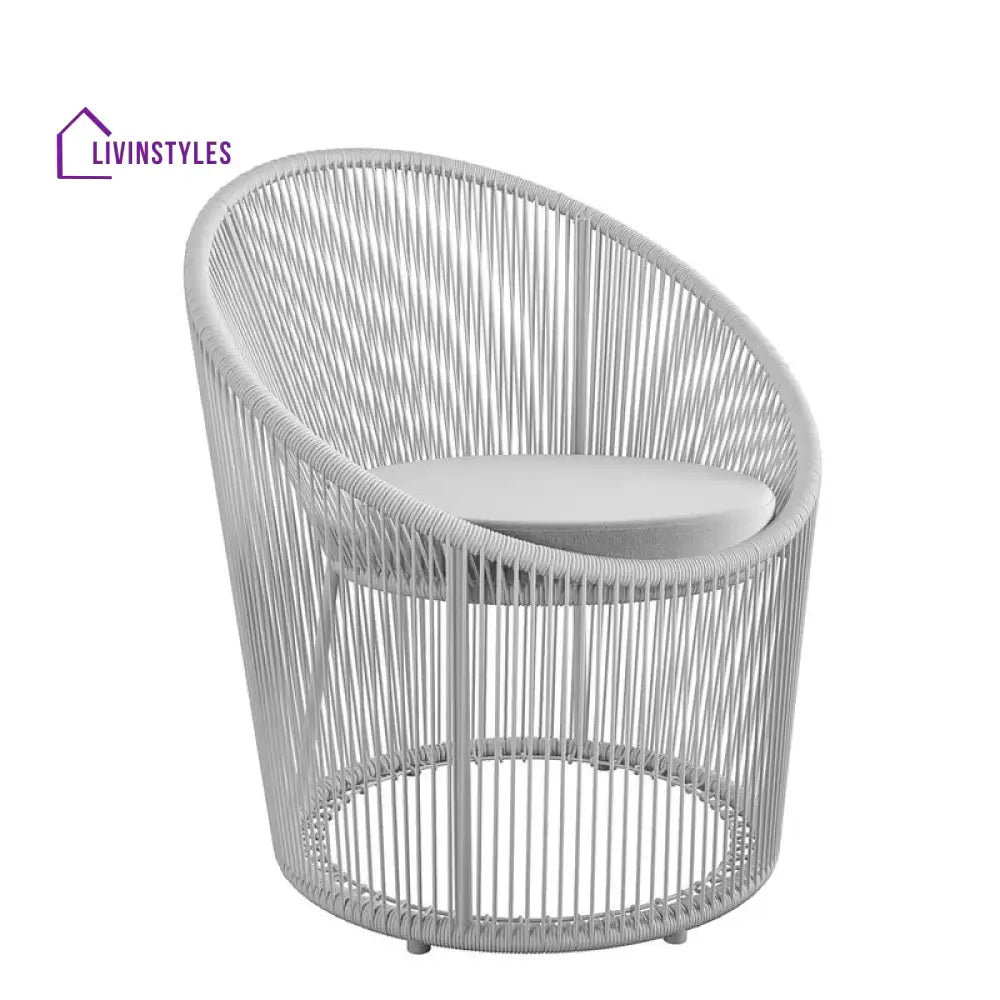 Nibo Outdoor Patio Seating Single Chair (White) - Coffee Table Sets