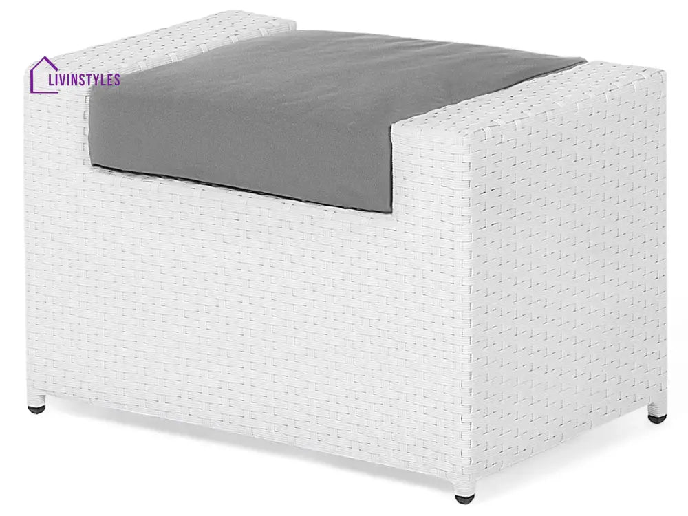 Nicholas Outdoor Sofa Set 3 Seater 2 Single seater With Ottoman and 1 Center Table Set (White) - Sofa Sets