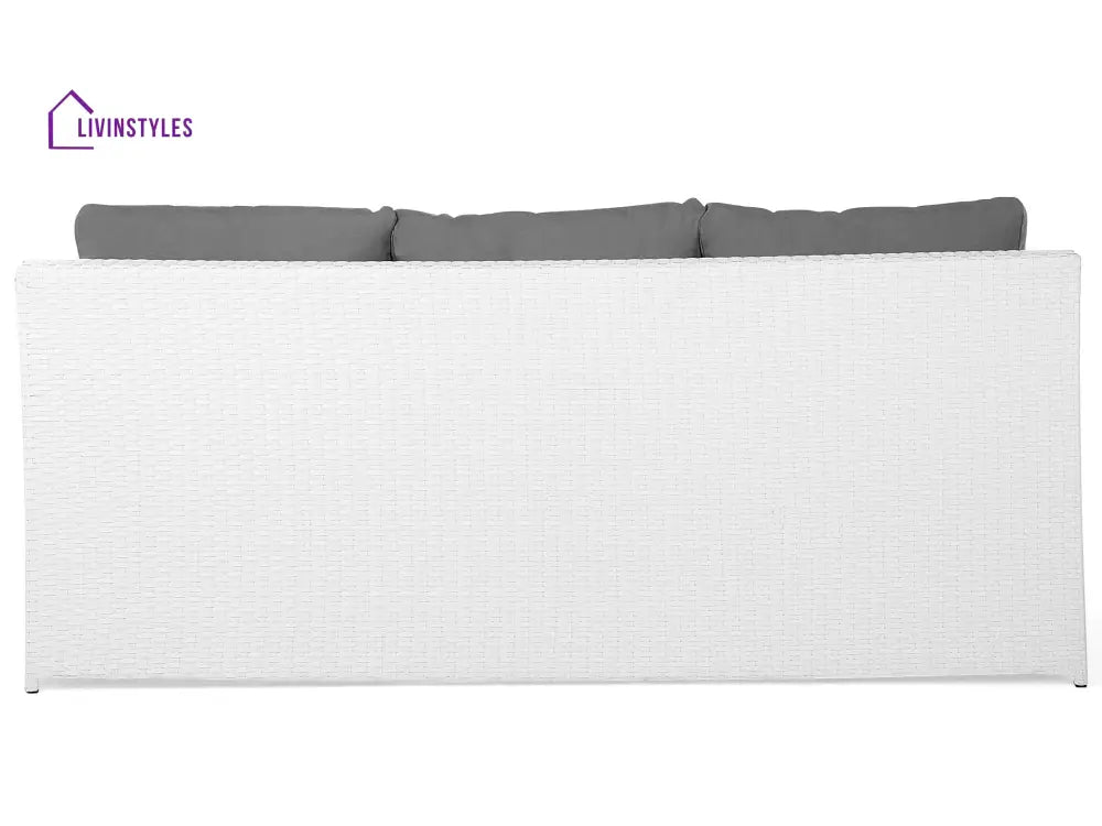 Nicholas Outdoor Sofa Set 3 Seater 2 Single seater With Ottoman and 1 Center Table Set (White) - Sofa Sets