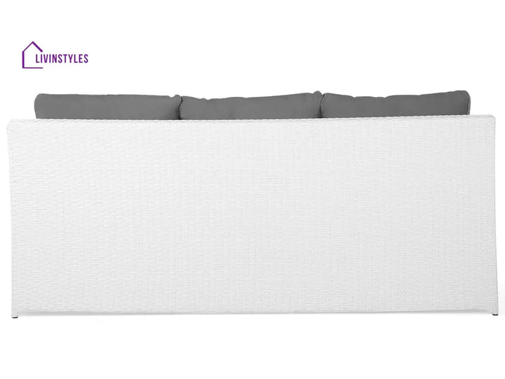 Nicholas Outdoor Sofa Set 3 Seater 2 Single seater With Ottoman and 1 Center Table Set (White) - Sofa Sets