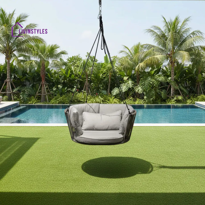 Nico Single Seater Hanging Swing Without Stand For Balcony Garden Swing (Dark Brown) Swings
